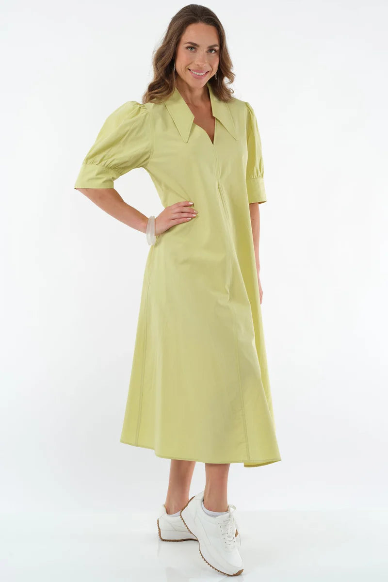 Buy Womens Lime Puff Sleeve Dress – Lior Alisha.D Amber L