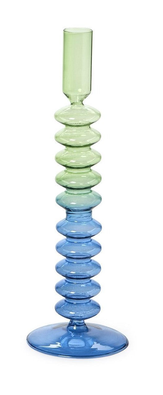 Hand-Blown Glass Taper Candlestick Candleholders