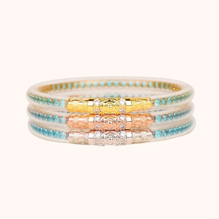 BuDhaGirl | Three Queens All Weather Bangles® (AWB®) - Aqua (Set of 3)