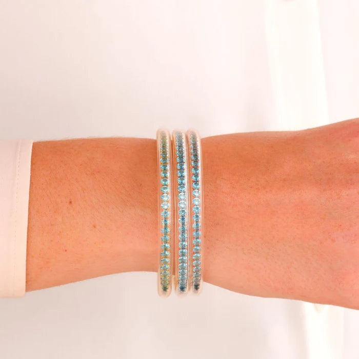 BuDhaGirl | Three Queens All Weather Bangles® (AWB®) - Aqua (Set of 3)