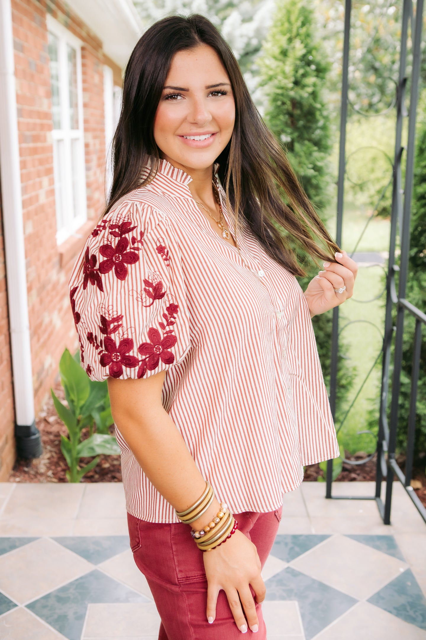 The Bloomed Stripe Top