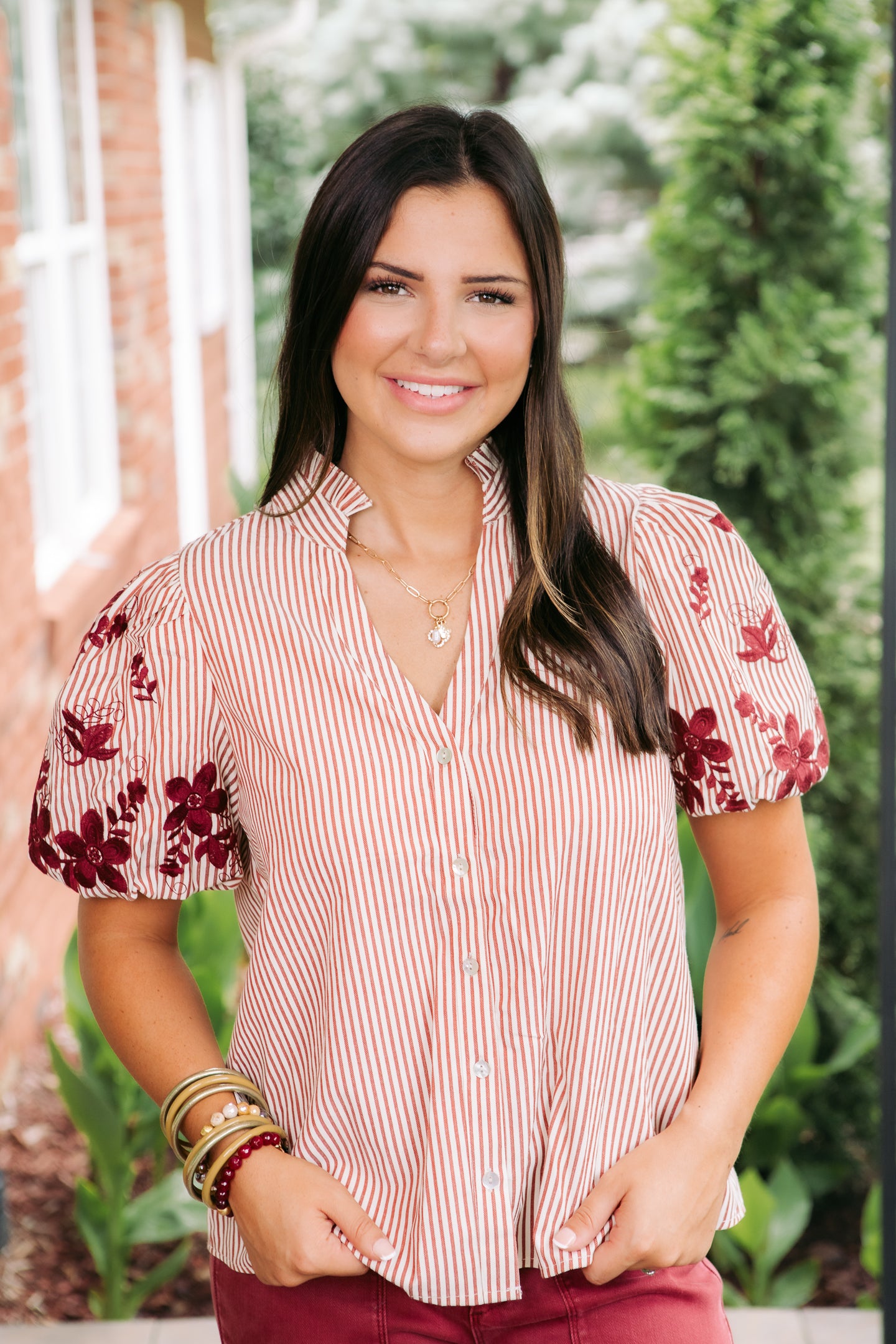 The Bloomed Stripe Top