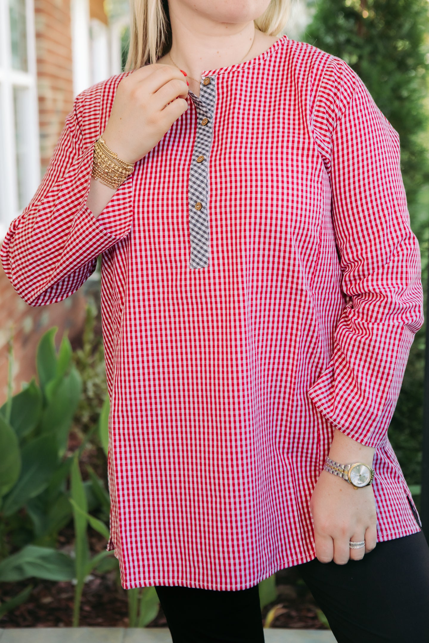 Cotton Woven Gingham Nellie Shirt