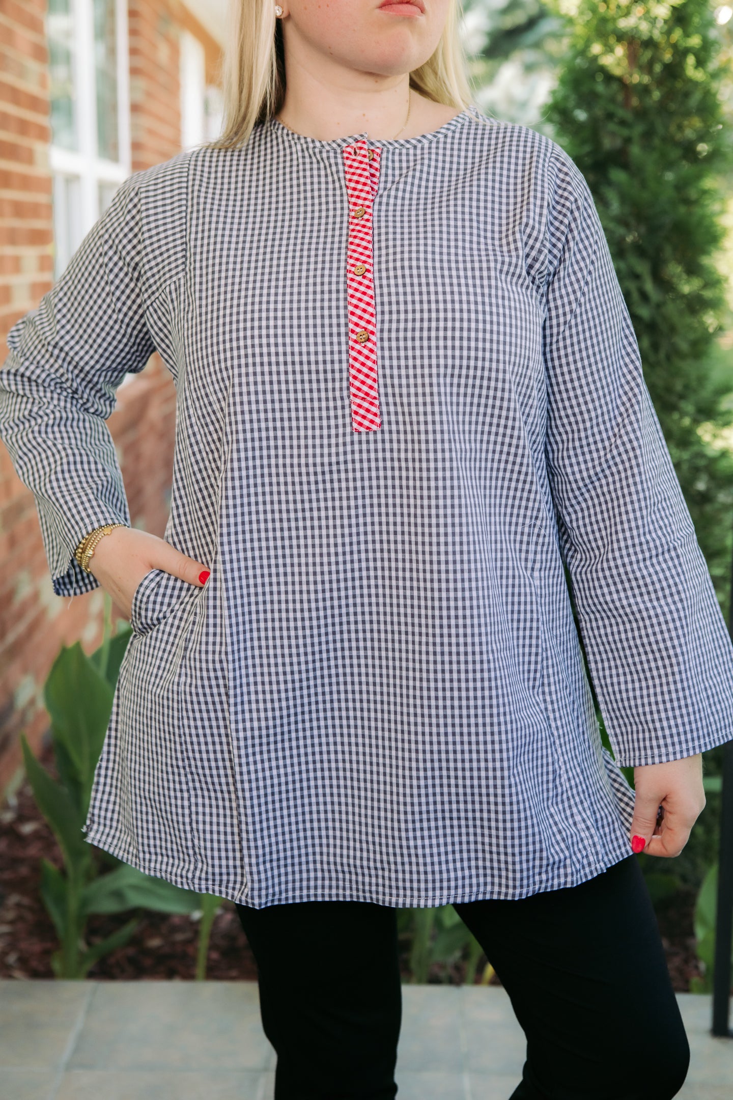 Cotton Woven Gingham Nellie Shirt