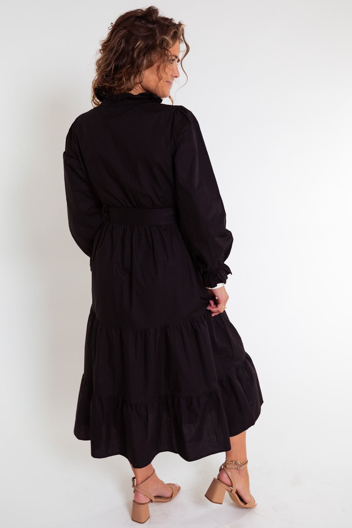 Victoria Pearl Button Midi Dress