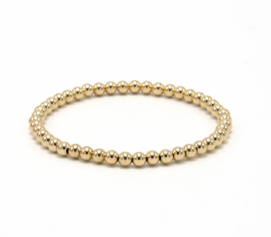 4mm 14k Gold Filled Karma waterproof bracelet: 7"
