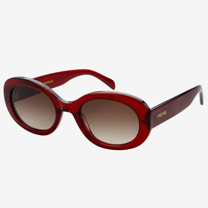 Freyrs | Aria Acetate Womens Oval Sunglasses-Dark Cherry