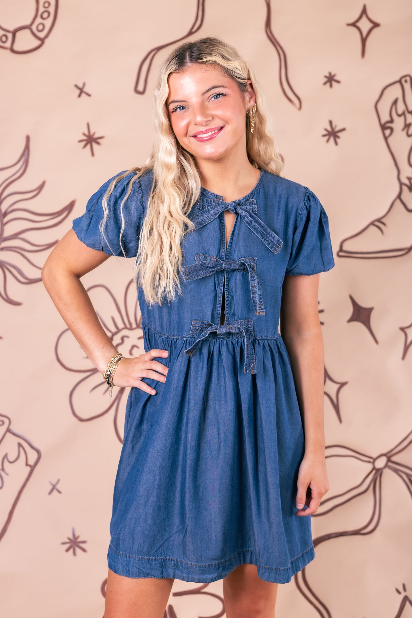 The Jean Bow Mini Dress