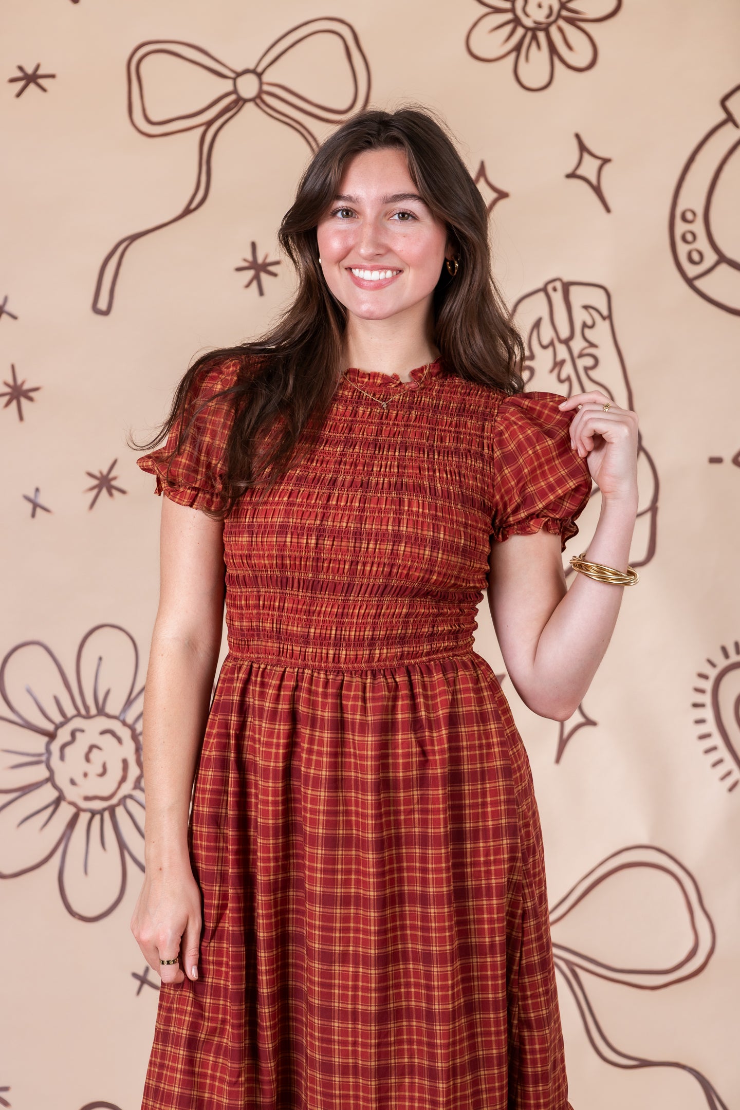 The Plaid and Poise Midi Dress
