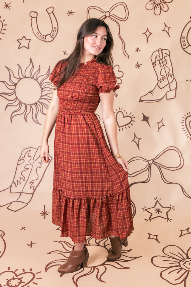 The Plaid and Poise Midi Dress