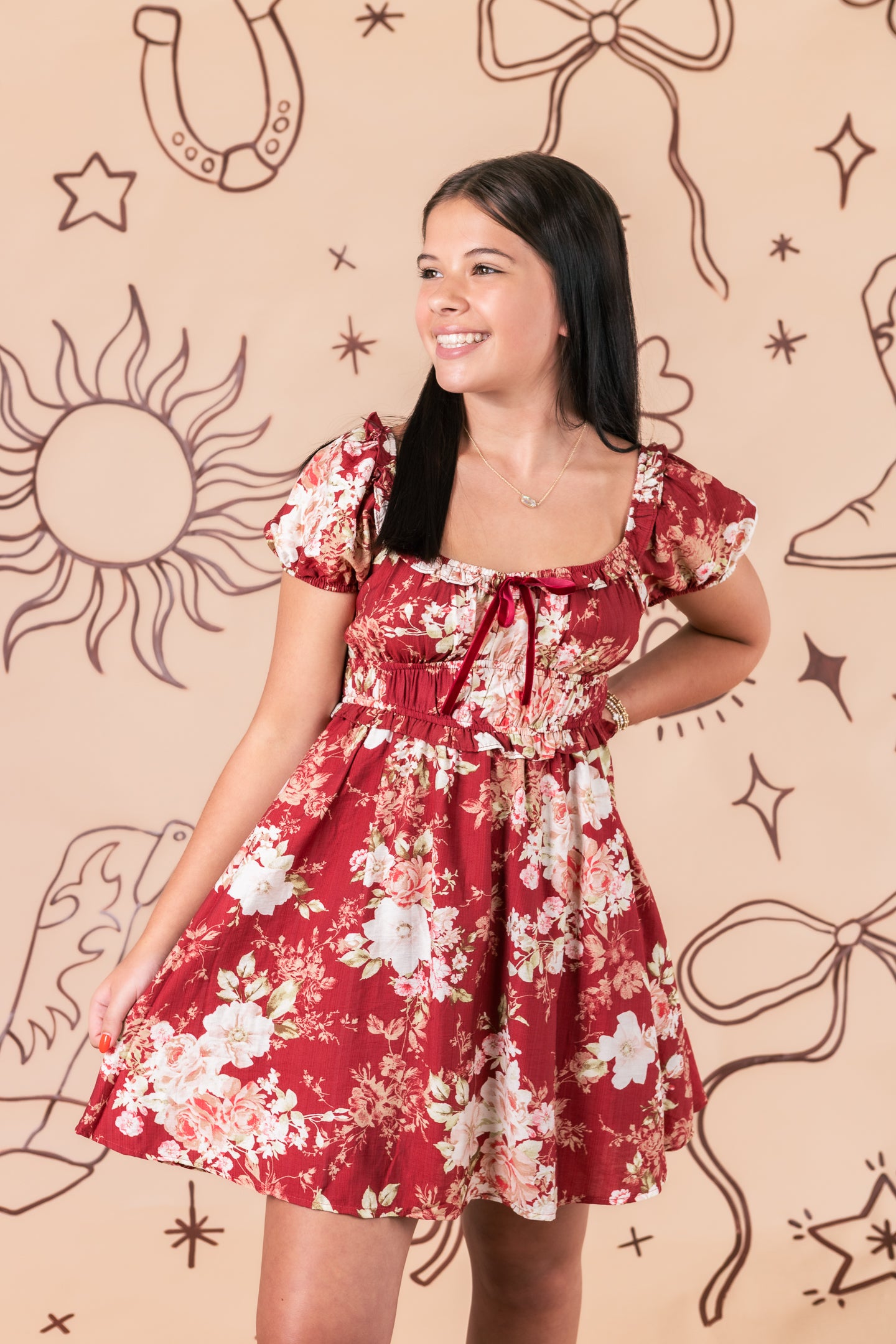 The Scarlet Bloom Mini Dress