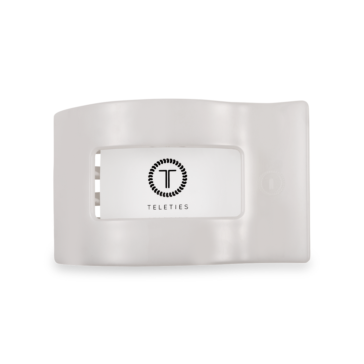 Teleties | Flat Rectangle Hair Clip | Medium | Coconut White