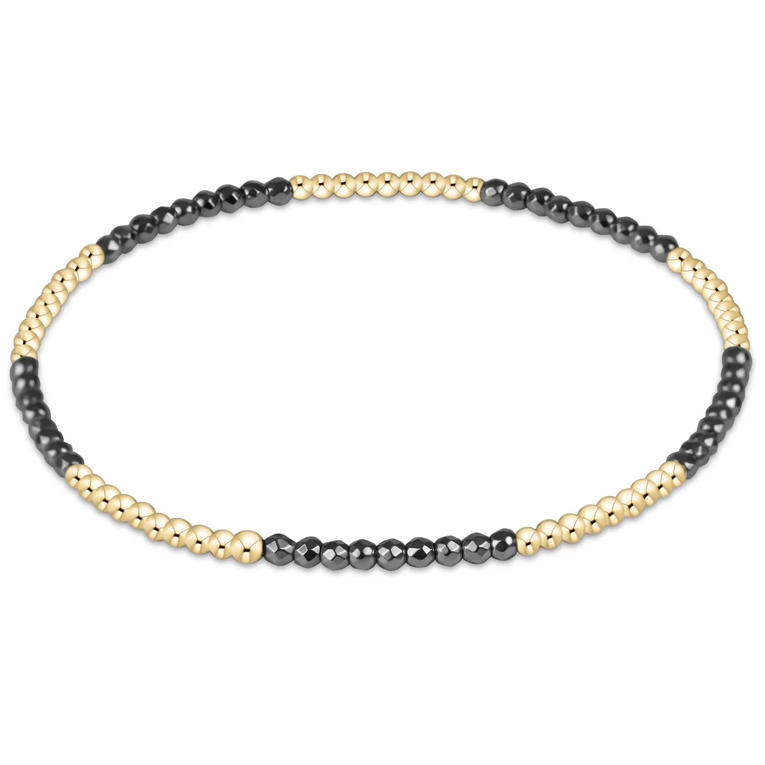 Enewton | Blissful Pattern 2mm Bead Bracelet - Silver Faceted Hematite