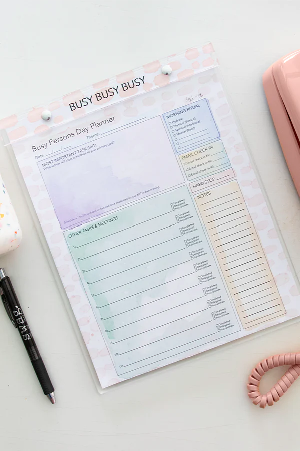 Acrylic Notepad | Busy Busy Busy Day Planner
