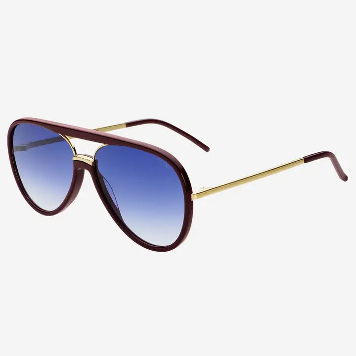 Freyrs | Shay Unisex Aviator Sunglasses - Burgundy