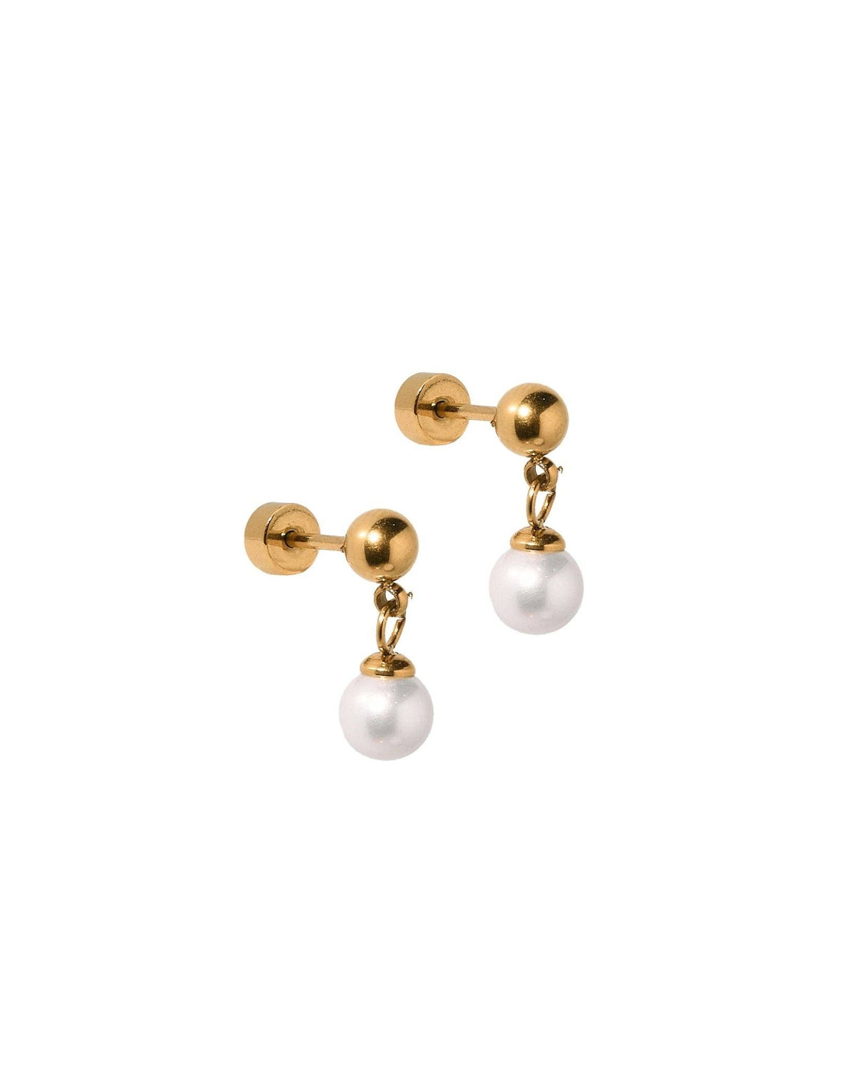 LINNY CO | Screwback Stud Earrings - Millie Pearl Gold