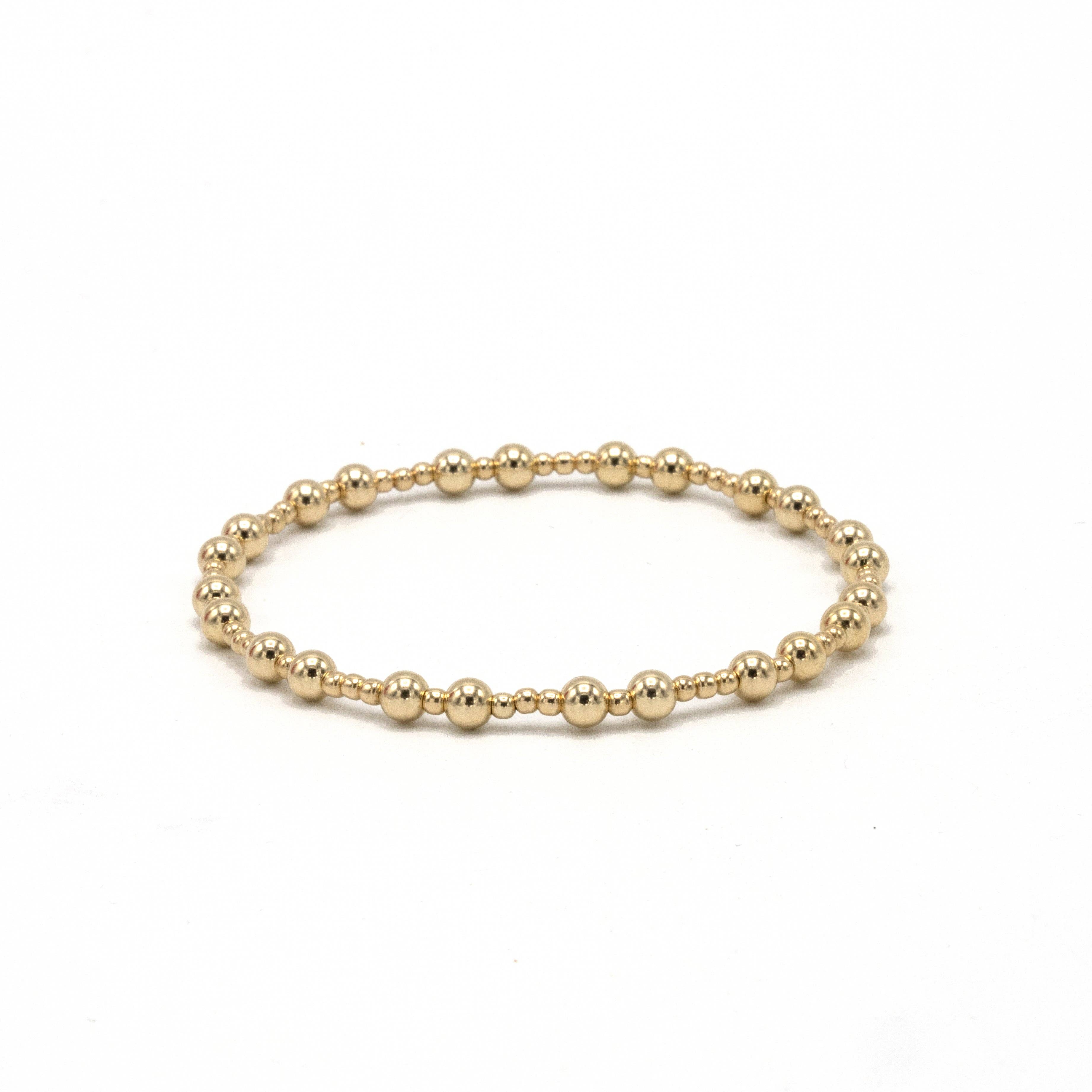 The Charleston 2x4 14k Gold-Filled Beaded Bracelet: 7"