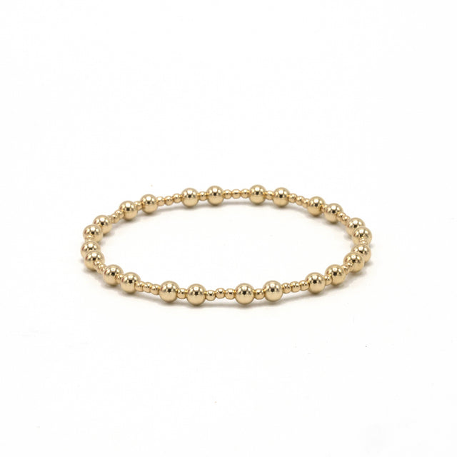 The Charleston 2x4 14k Gold-Filled Beaded Bracelet: 7"
