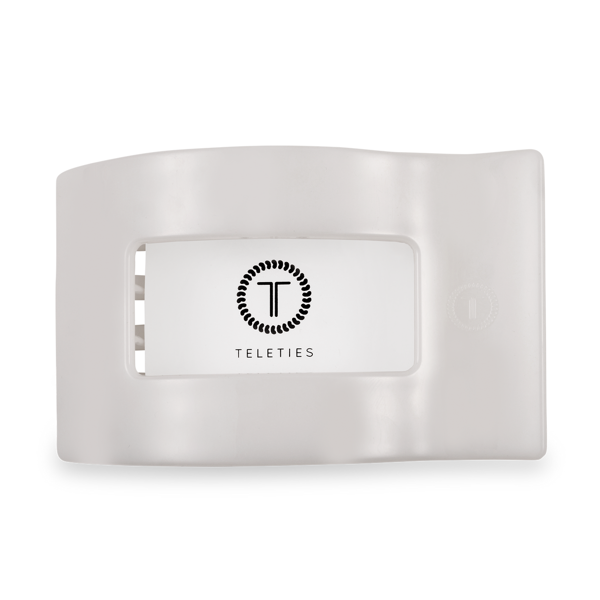 Teleties | Flat Rectangle Hair Clip | Large | Coconut White