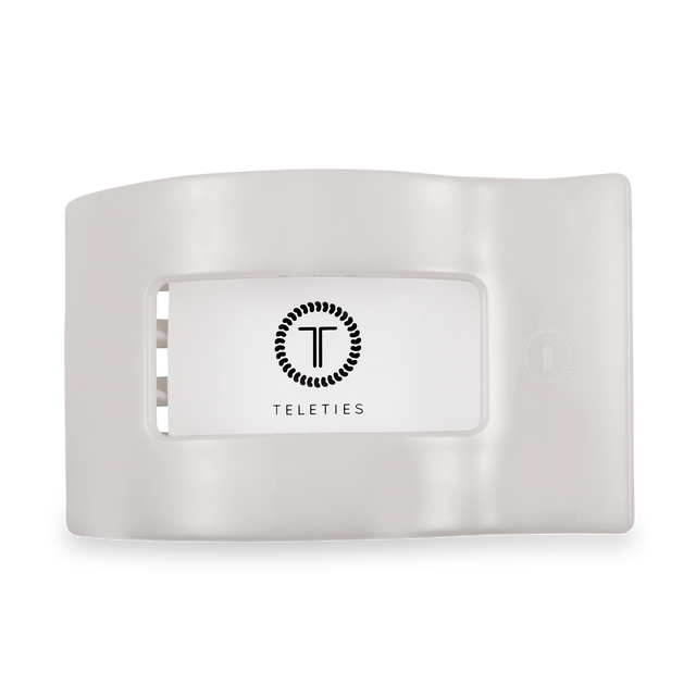 Teleties | Flat Rectangle Hair Clip | Large | Coconut White