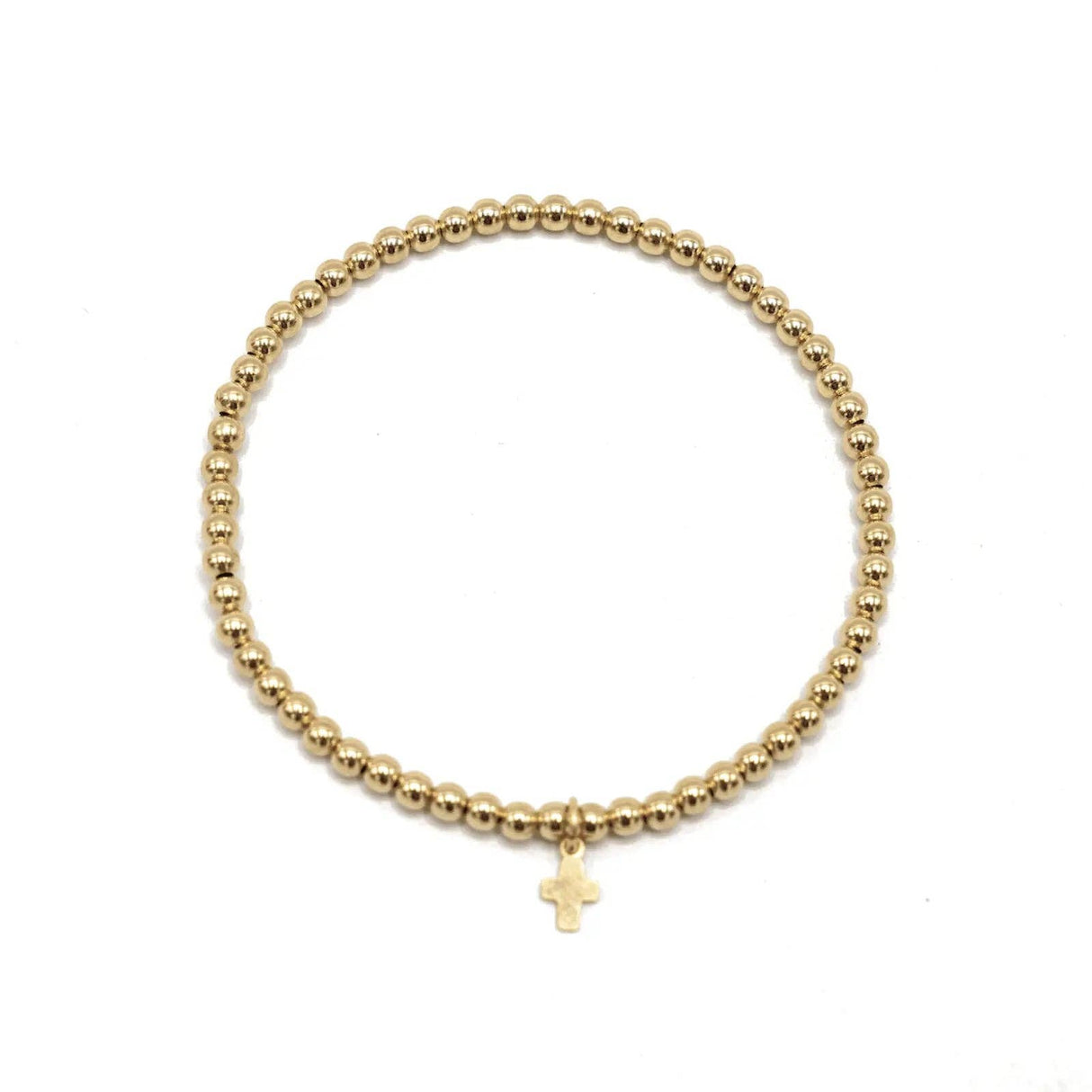 Erin Gray | 3mm Gold Filled Karma Waterproof Bracelet with Luxe Cross