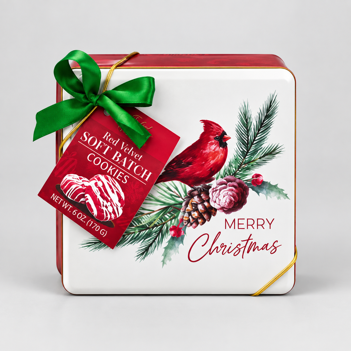 Too Good Gourmet | Holiday Red Velvet Soft Bath Cookie Tin