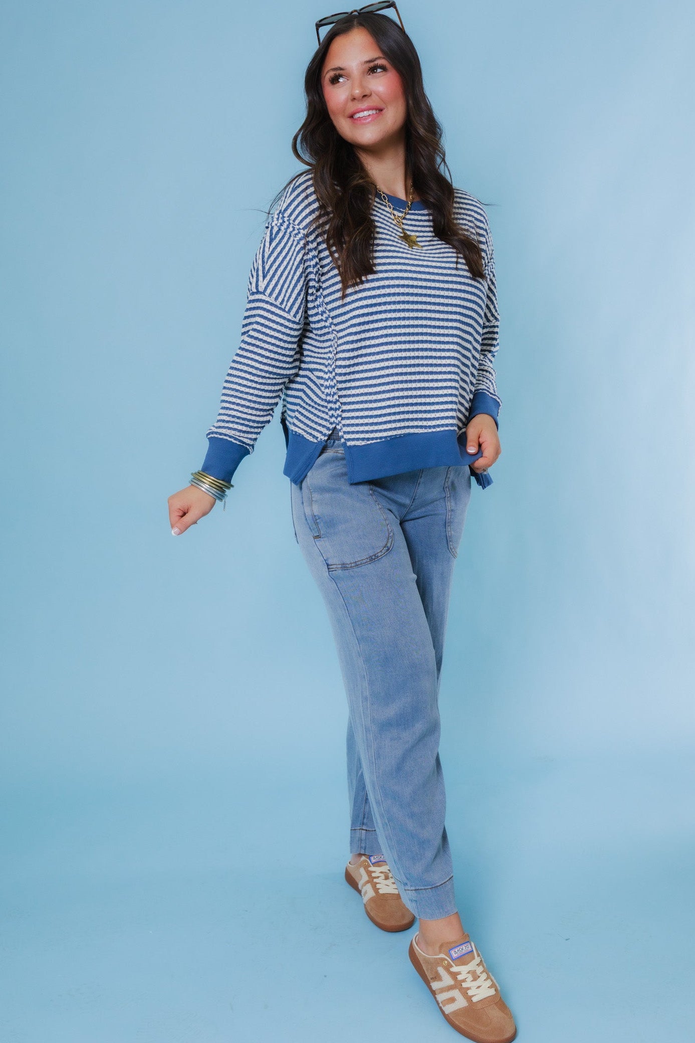 Southern Comfort V-Neck Ribbed Knit Top