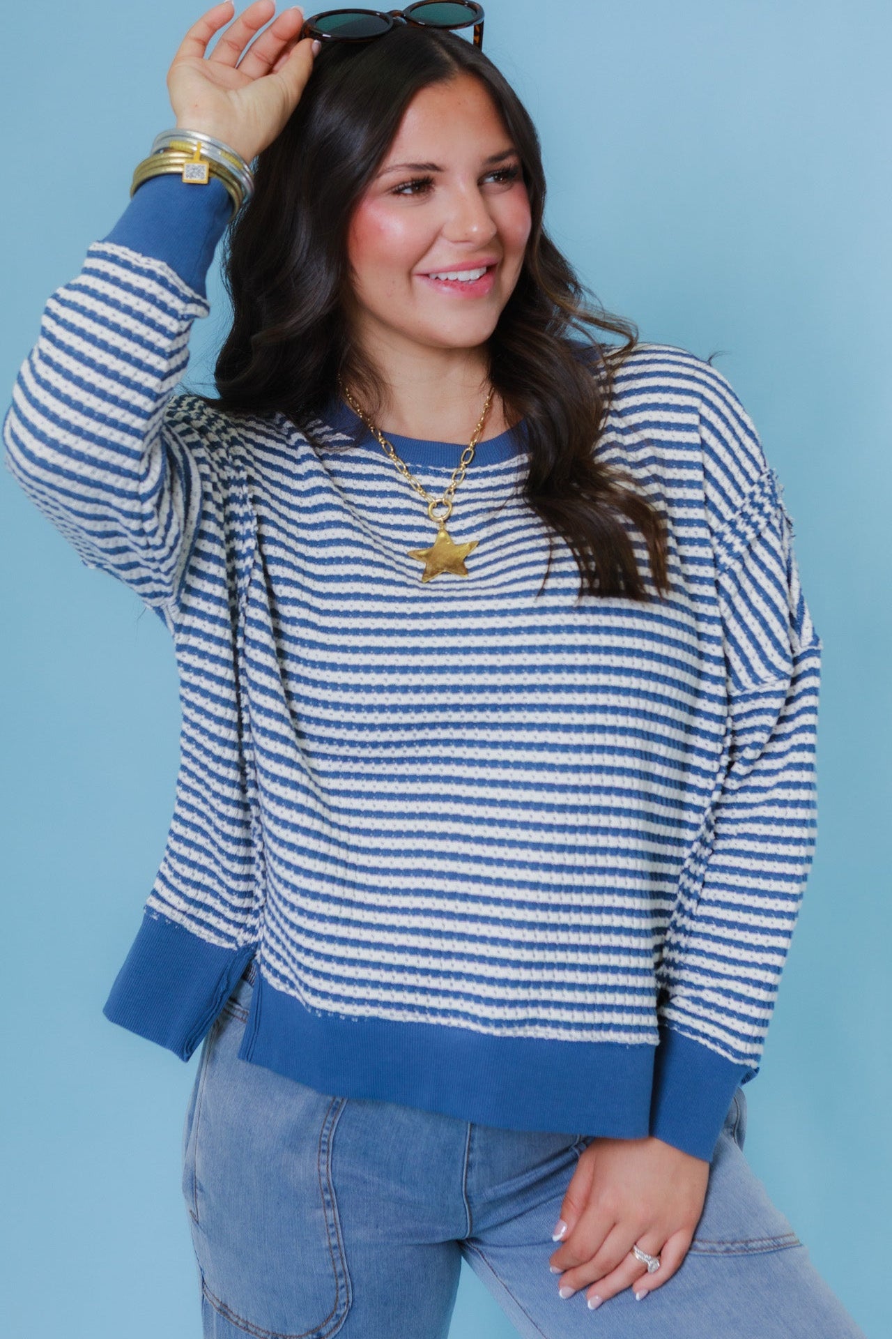 Southern Comfort V-Neck Ribbed Knit Top