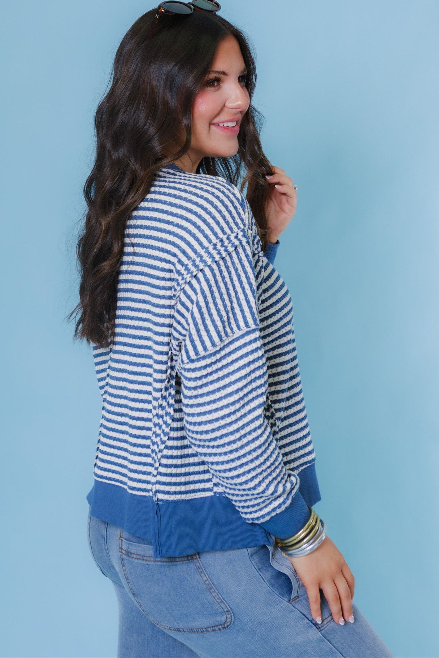 Southern Comfort V-Neck Ribbed Knit Top