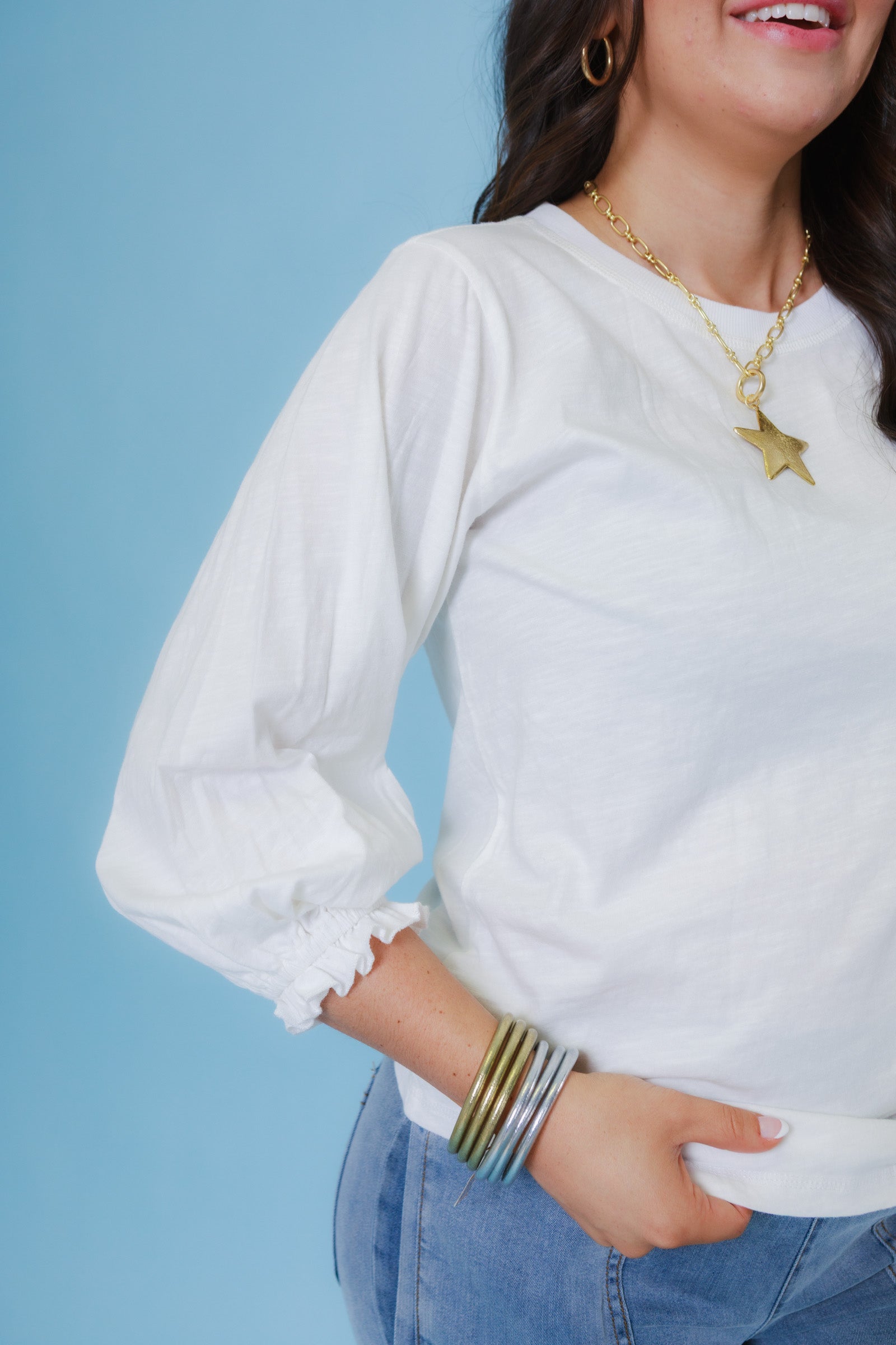 The Uptown Ease Puff Sleeve Top