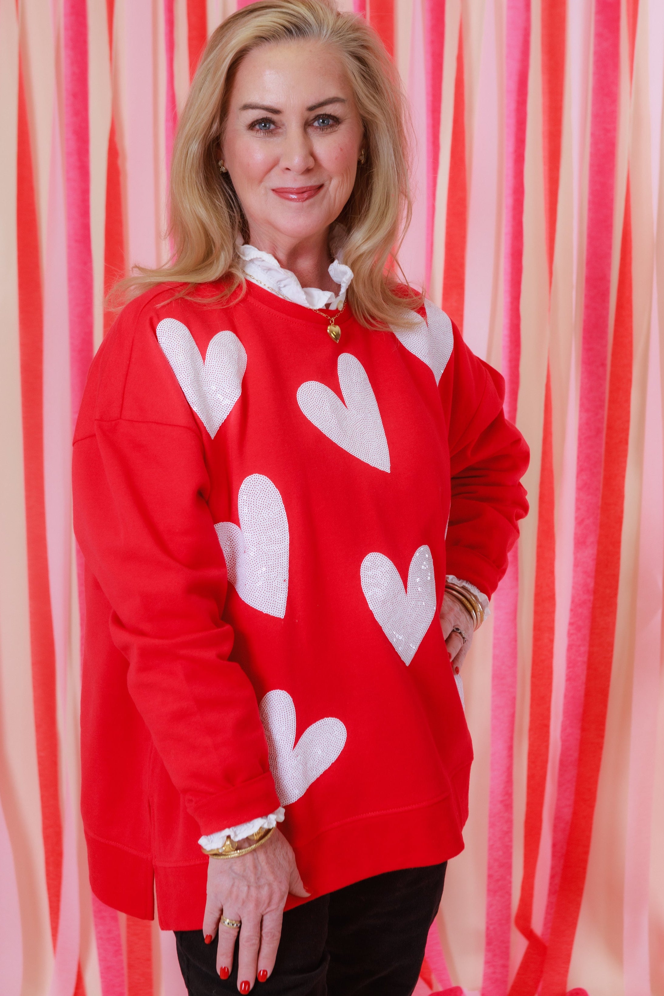 Mudpie | Red Valentine's Sparkle Sweatshirt