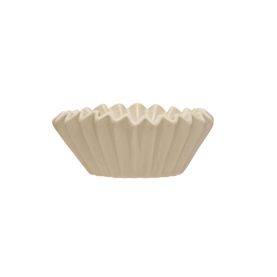 Stoneware Fluted Bowl - White