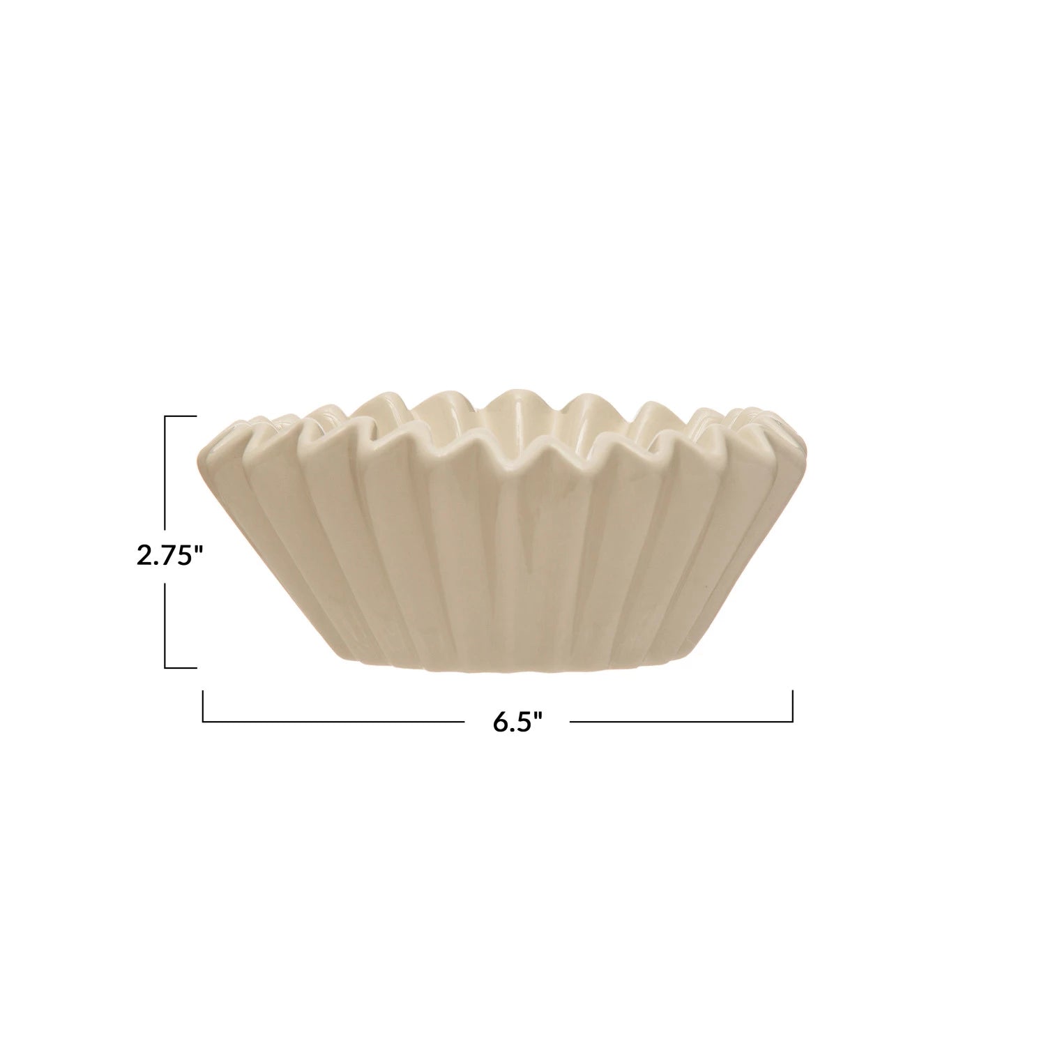 Stoneware Fluted Bowl - White