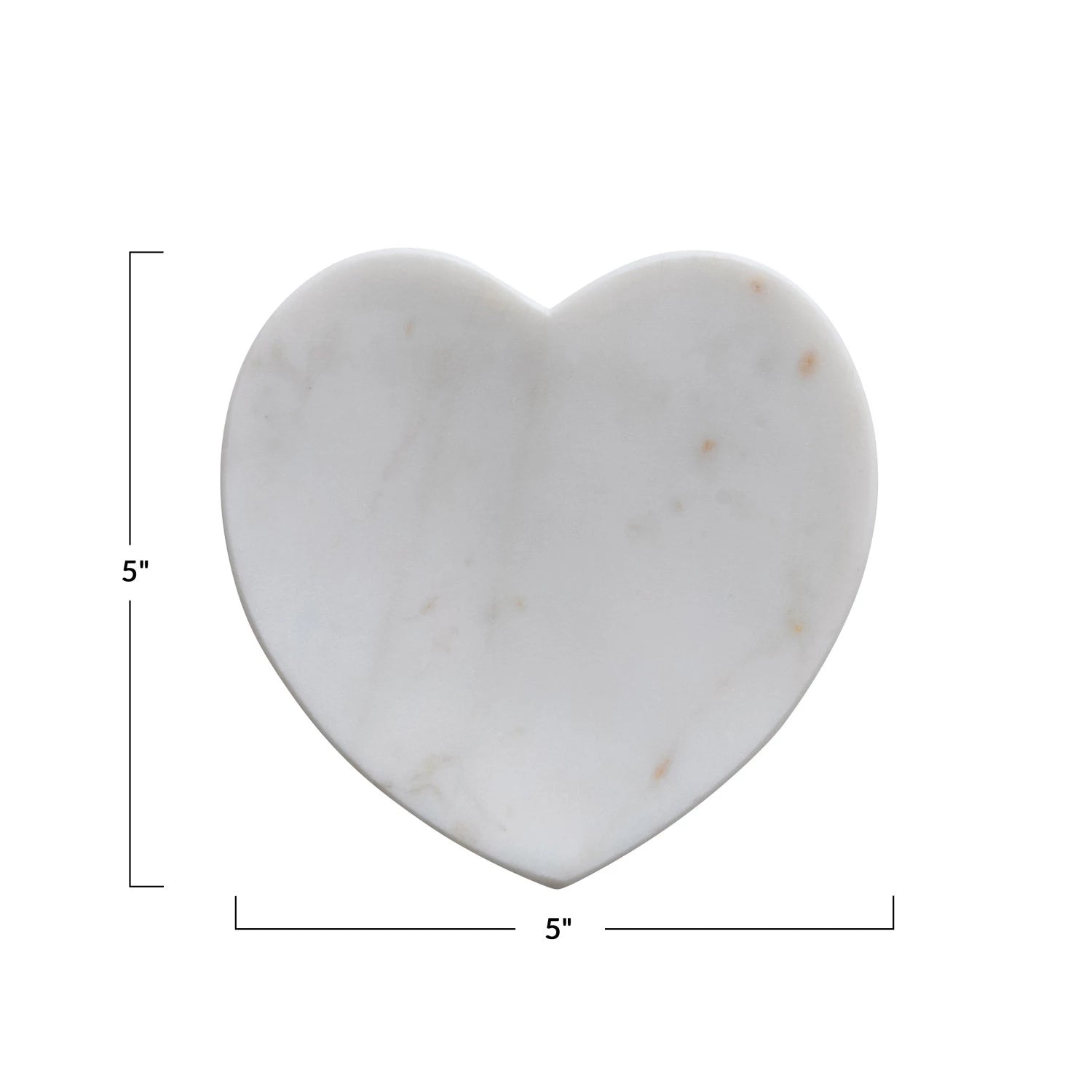 Marble Heart Shaped Dish, White