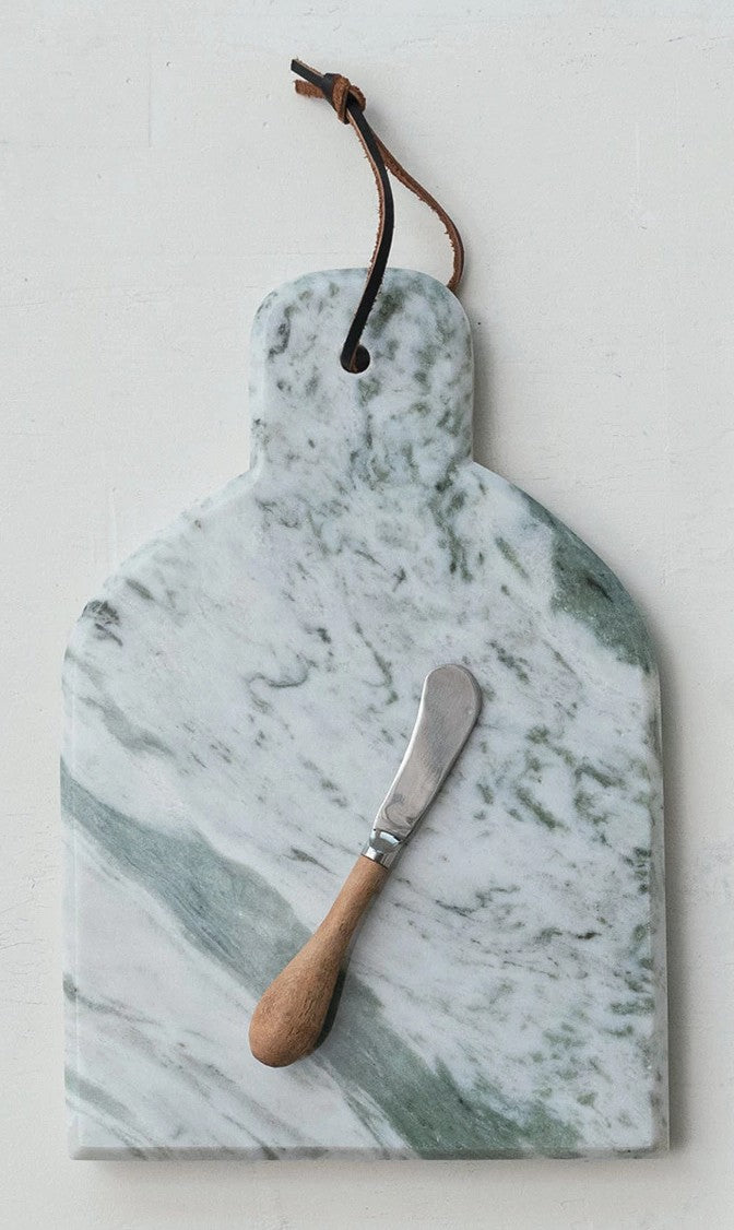 Marble Cutting Board w/ Canape Knife