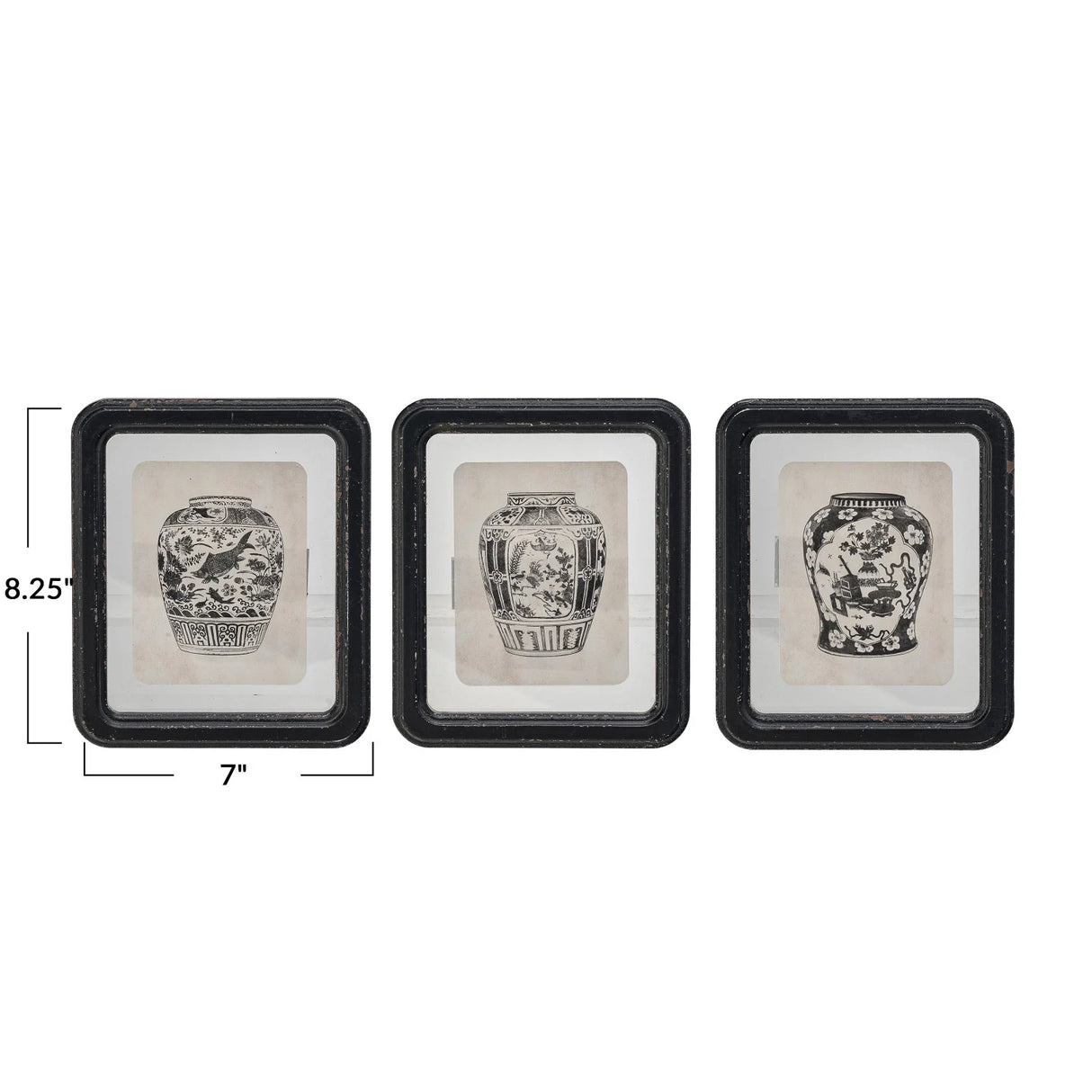 Creative Co-Op | Wood Framed Vase Print - 3 Styles