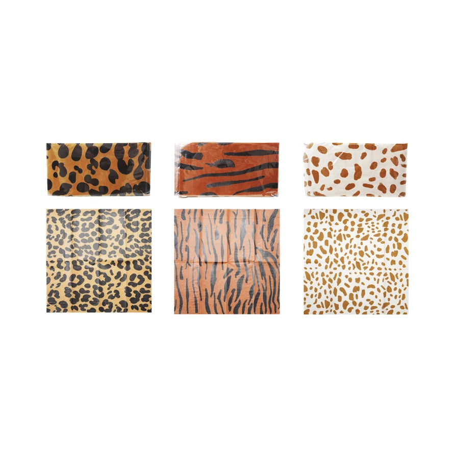 Paper Napkins with Animal Print Pattern