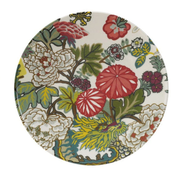 Creative Co-Op | 8 1/2" Round Printed Stoneware Plate with Botanicals