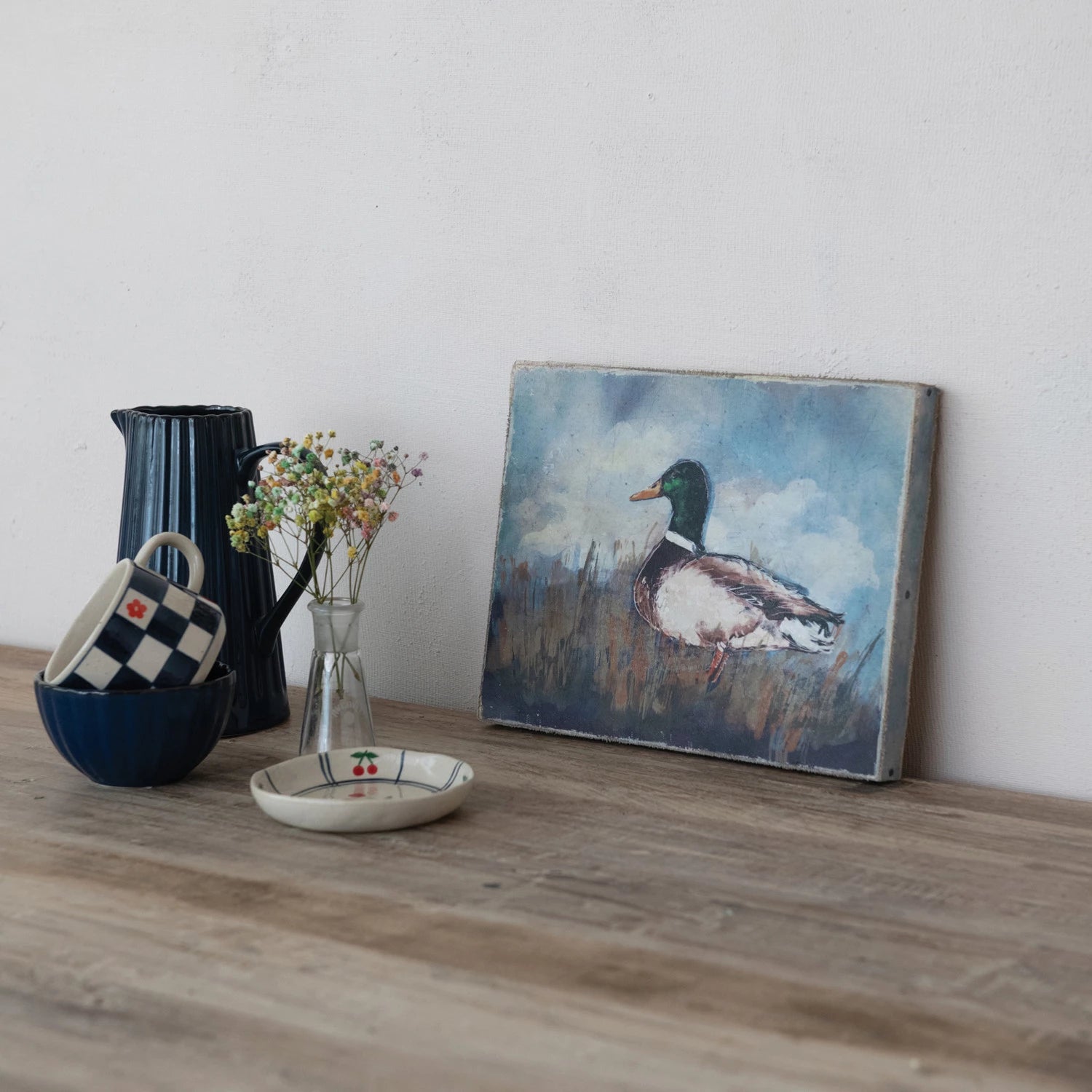 Canvas Wall Décor w/ Duck Image, Distressed Finish ©