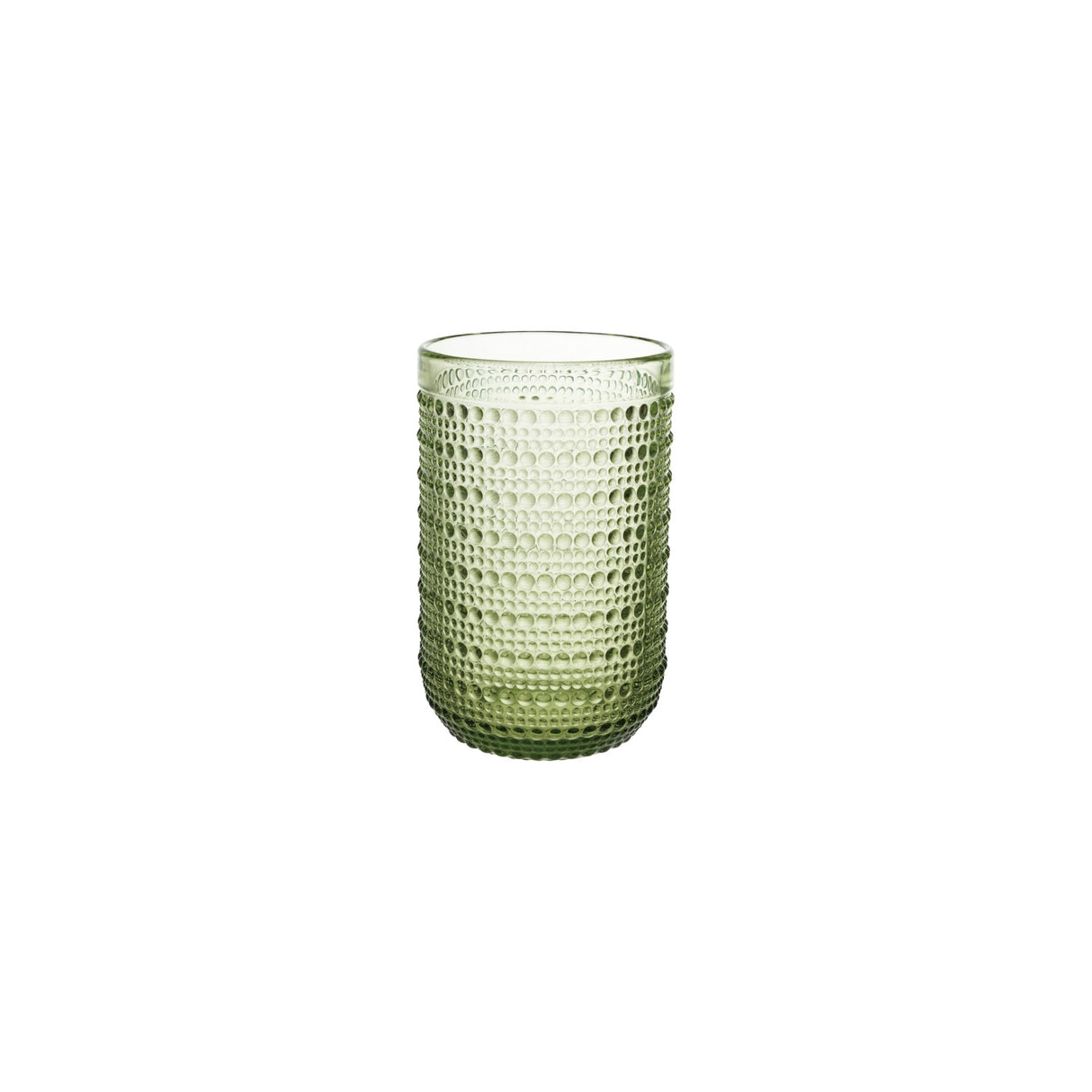 Creative Co-Op | 12 oz. Green Drinking Glass with Raised Dots