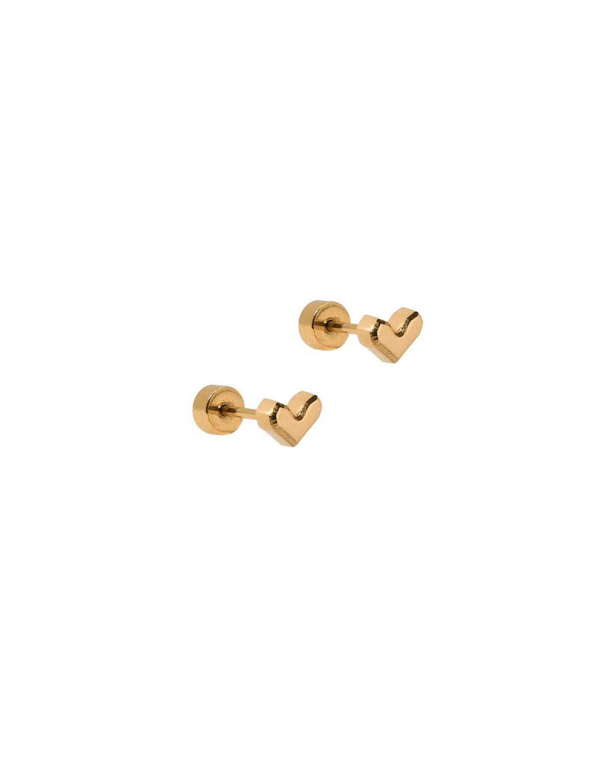 LINNY CO | Screwback Stud Earrings - Fable Heart Gold