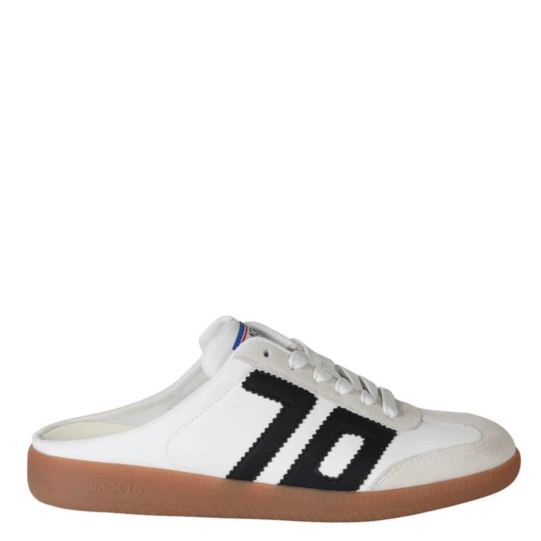 Back 70 | Easter Backless Sneakers in White Black