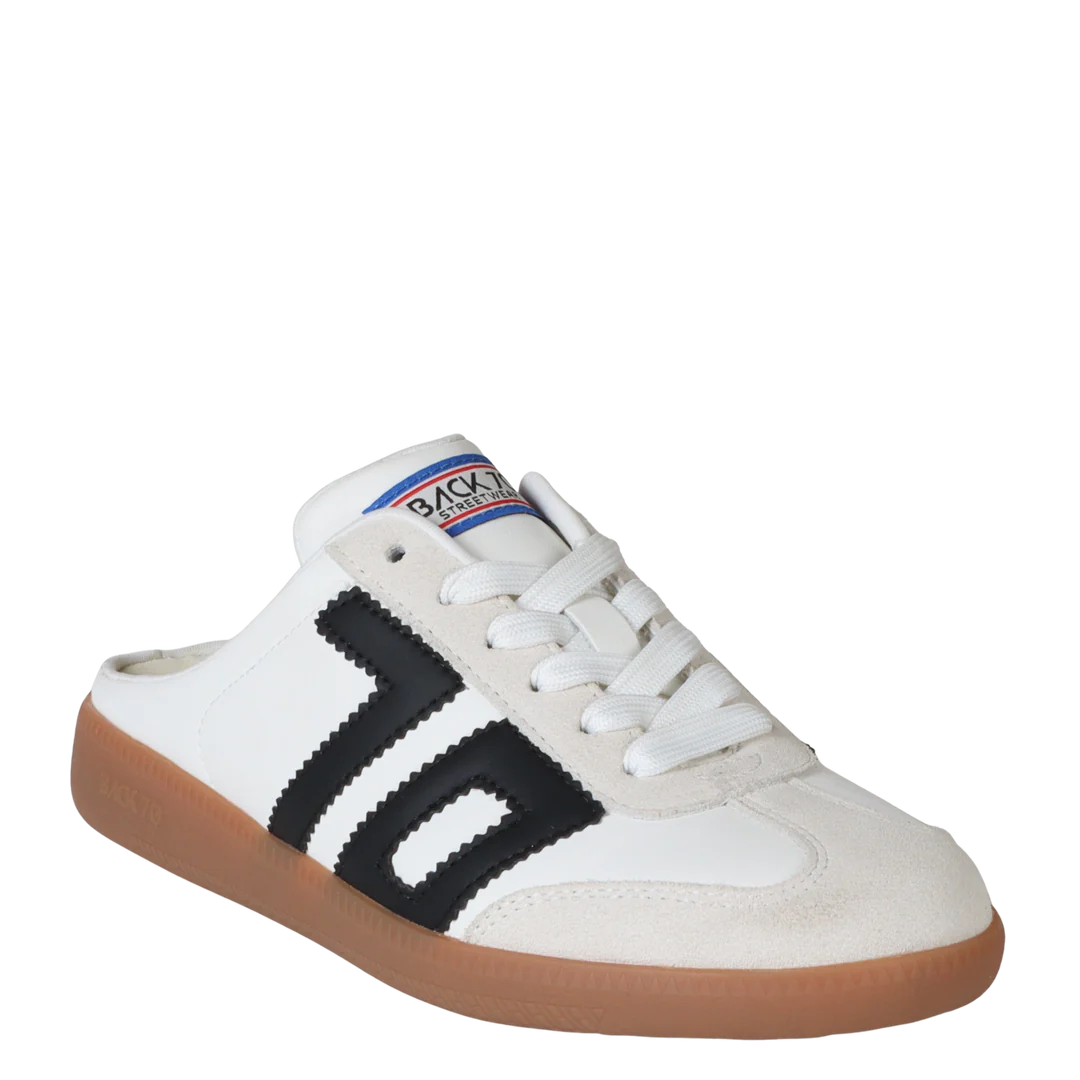 Back 70 | Easter Backless Sneakers in White Black