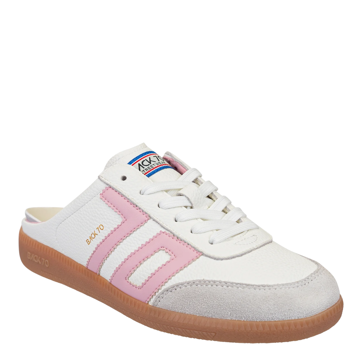 Back 70 | Easter Backless Sneakers in White Pink