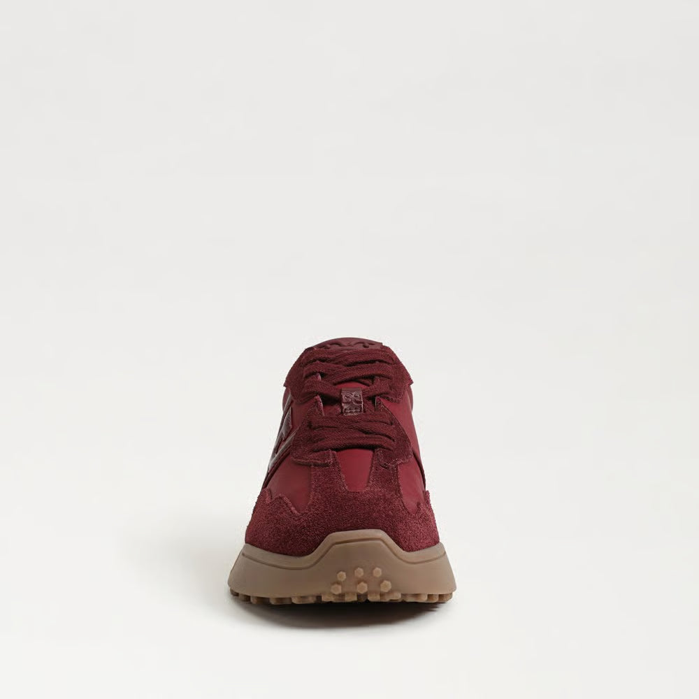 Sam Edelman | Langley Lace Up Sneaker in French Burgundy Nylon/Suede