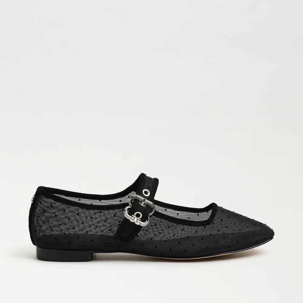 Sam Edelman | Michaela Mesh Mary Jane Flat in Black Dot