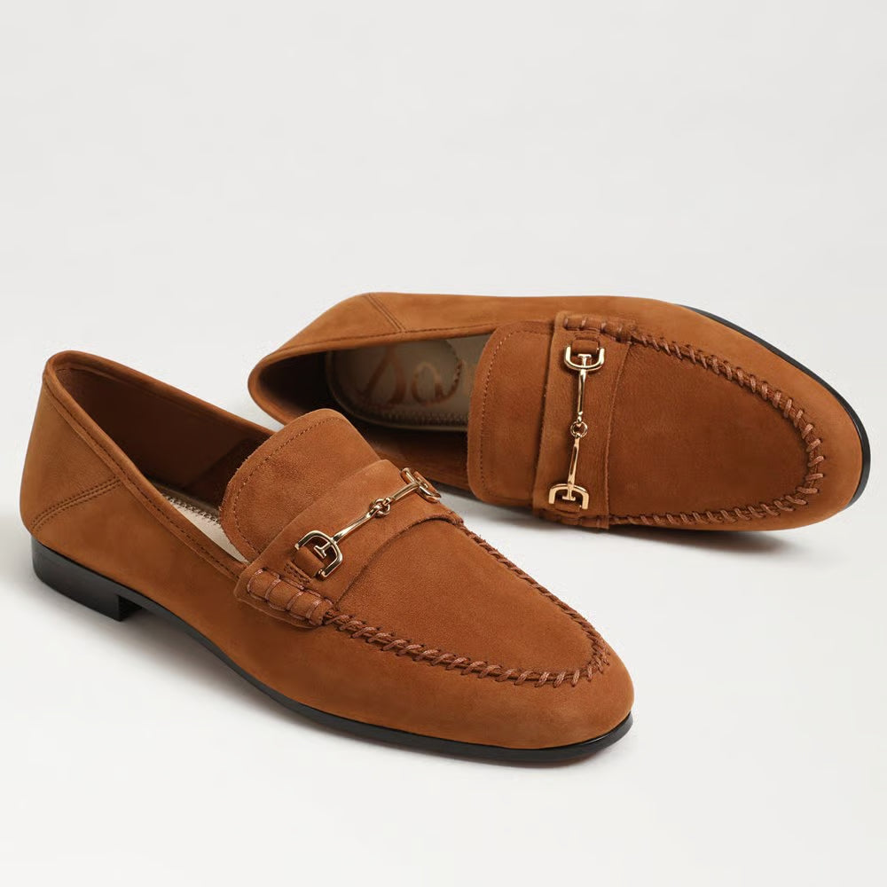 Sam Edelman | Loraine Unlined Loafer in Honey Bourbon Nubuck Suede