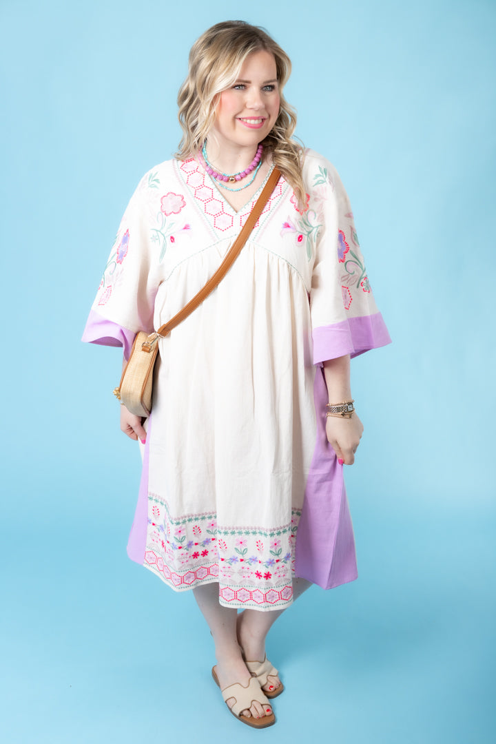 Embroidered Linen Maxi Woven Dress Embroidered Linen Maxi Woven Dress