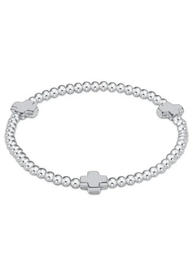 Enewton | Signature Cross Sterling Pattern 3mm Bead Bracelet - Sterling