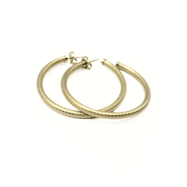 Erin Gray | Bali 14K Gold-Filled Patterned Post Hoops - 20mm